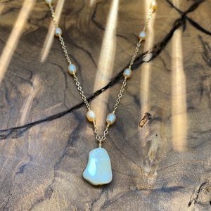 SOLD• Pearl and Necklace on Gold chain.